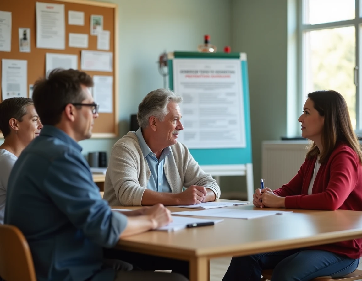Groupe de personnes participant à un atelier communautaire sur les mesures préventives contre les maladies